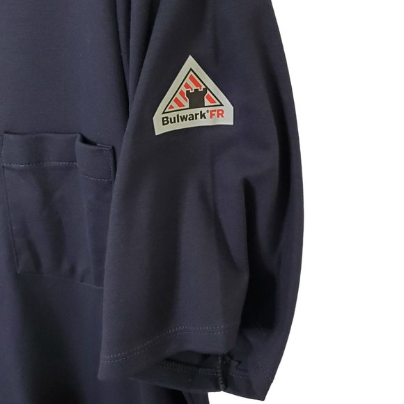 BulwarkFR NWOT Size XXL Shirt Flame Resistant Short Sleeve Protective Blue - Picture 6 of 9